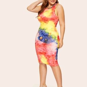 Plus Tie Dye Tank Dress